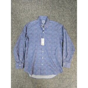 New Ledbury Mens Classic Fit Normand Print Cotton 16.5 Button Down Dress Shirt